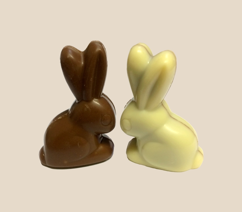 Empreintes de pas de lapin en chocolat noir, nœud bébé, PVC